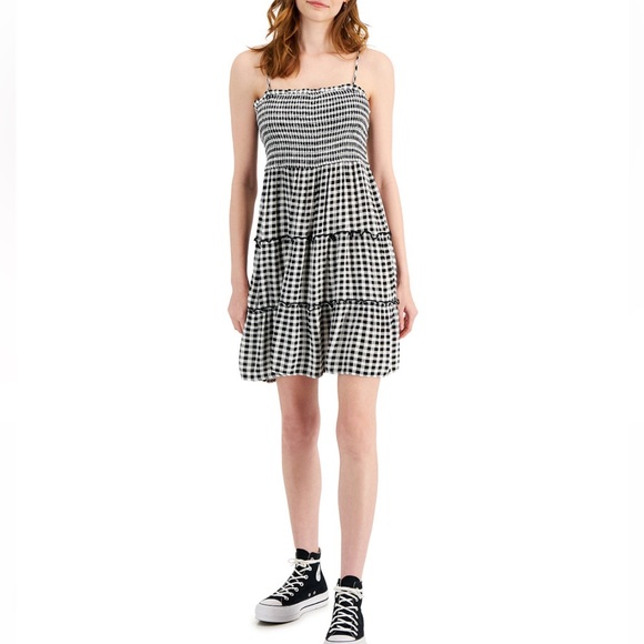 Hippie Rose Smoked Tiered Gingham, black and white check small - Picture 3 of 3